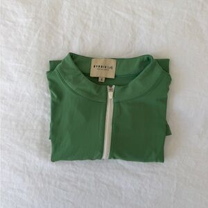 Byrdie Golf Women's Green Zip-Front Top